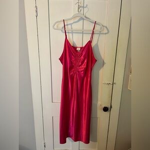 A New Day Pink Midi Dress Satin Elegance